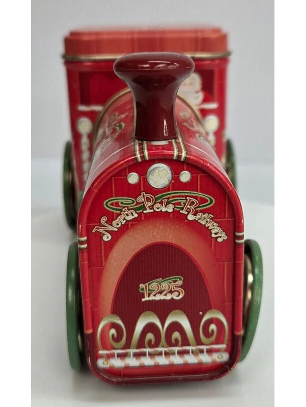 North Pole Railways 1225 Christmas Train Tin Holiday Express Metal LocomotiveVTG